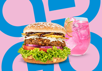 HANS IM GLÜCK Glücksgefühle Burger und Cocktail Pink Paradise